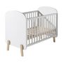 Voir la diapositive 2 : Paris Prix Pack - Lit Bébé 60x120cm, Commode, Plan à Langer & Armoire 2 Portes  Kiddy  Blanc