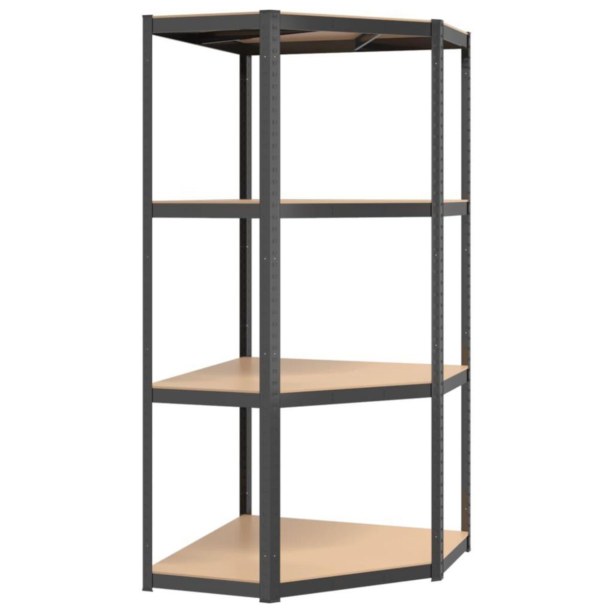 VIDAXL Etagere d'angle a 4 niveaux Anthracite Acier bois d'ingenierie