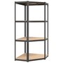 Voir la diapositive 2 : VIDAXL Etagere d'angle a 4 niveaux Anthracite Acier bois d'ingenierie
