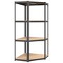 Voir la diapositive 2 : VIDAXL Etagere d'angle a 4 niveaux Anthracite Acier bois d'ingenierie