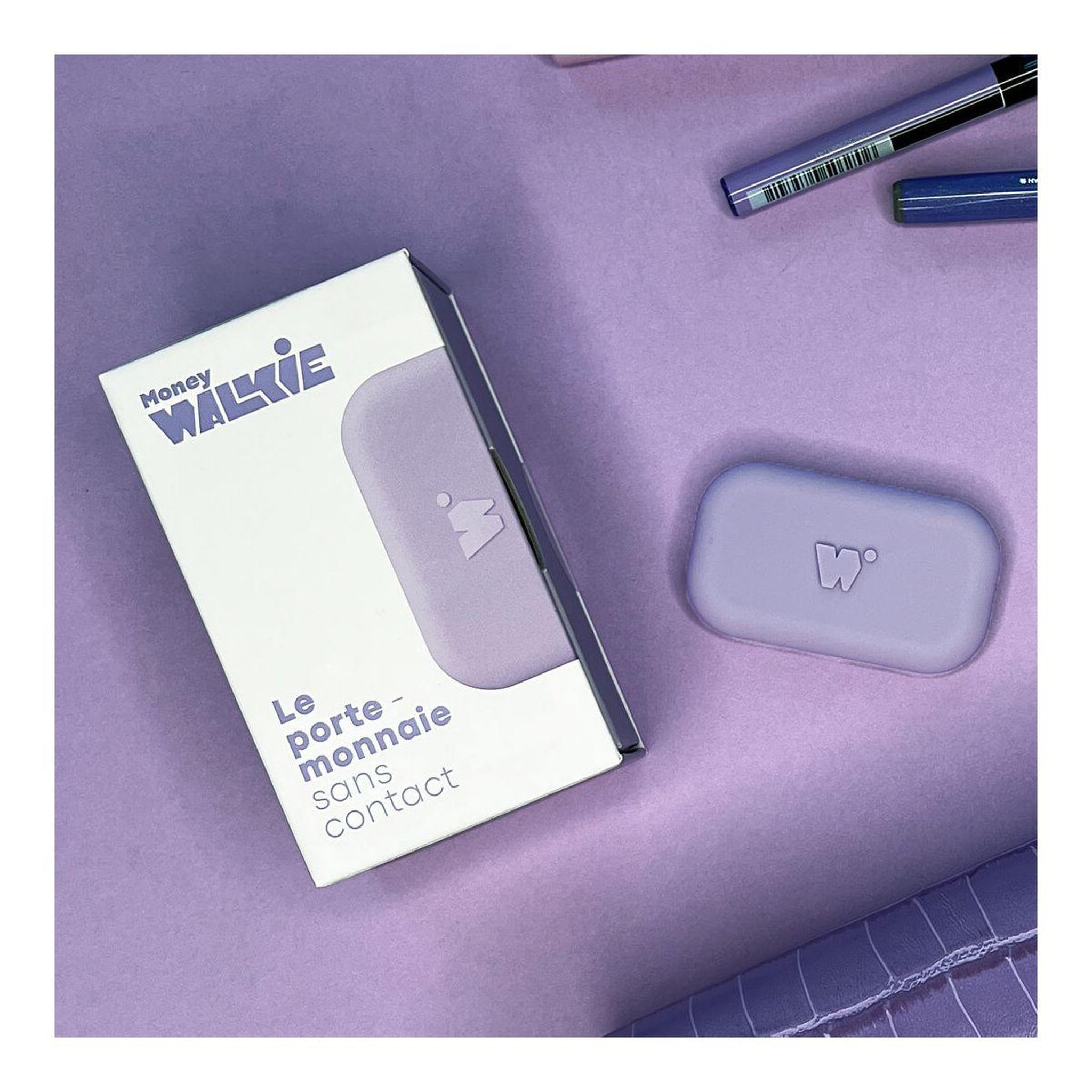 Voir la diapositive 3 : MONEY WALKIE Porte-monnaie sans contact avec coque POP Lila