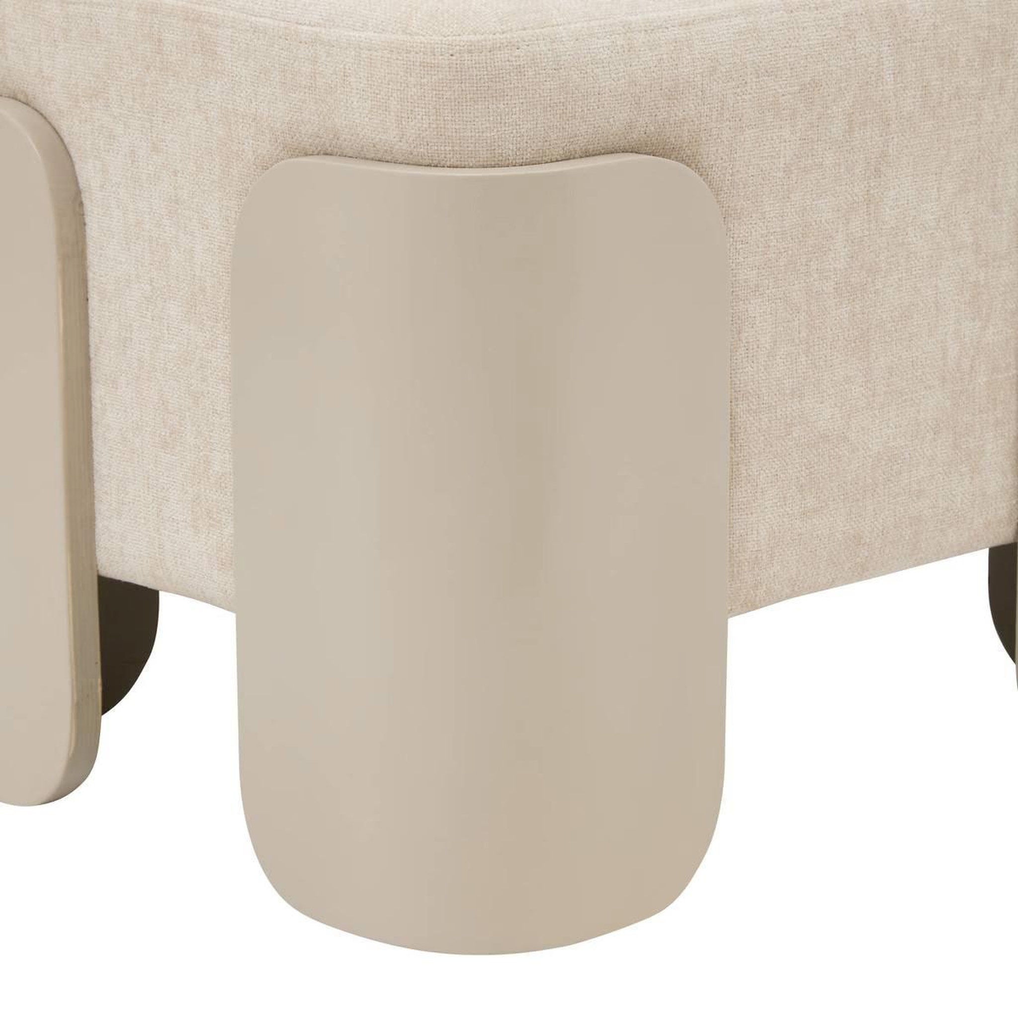 Voir la diapositive 2 : ATMOSPHERA Pouf Tissu Chenille  Mizar  37cm Ivoire