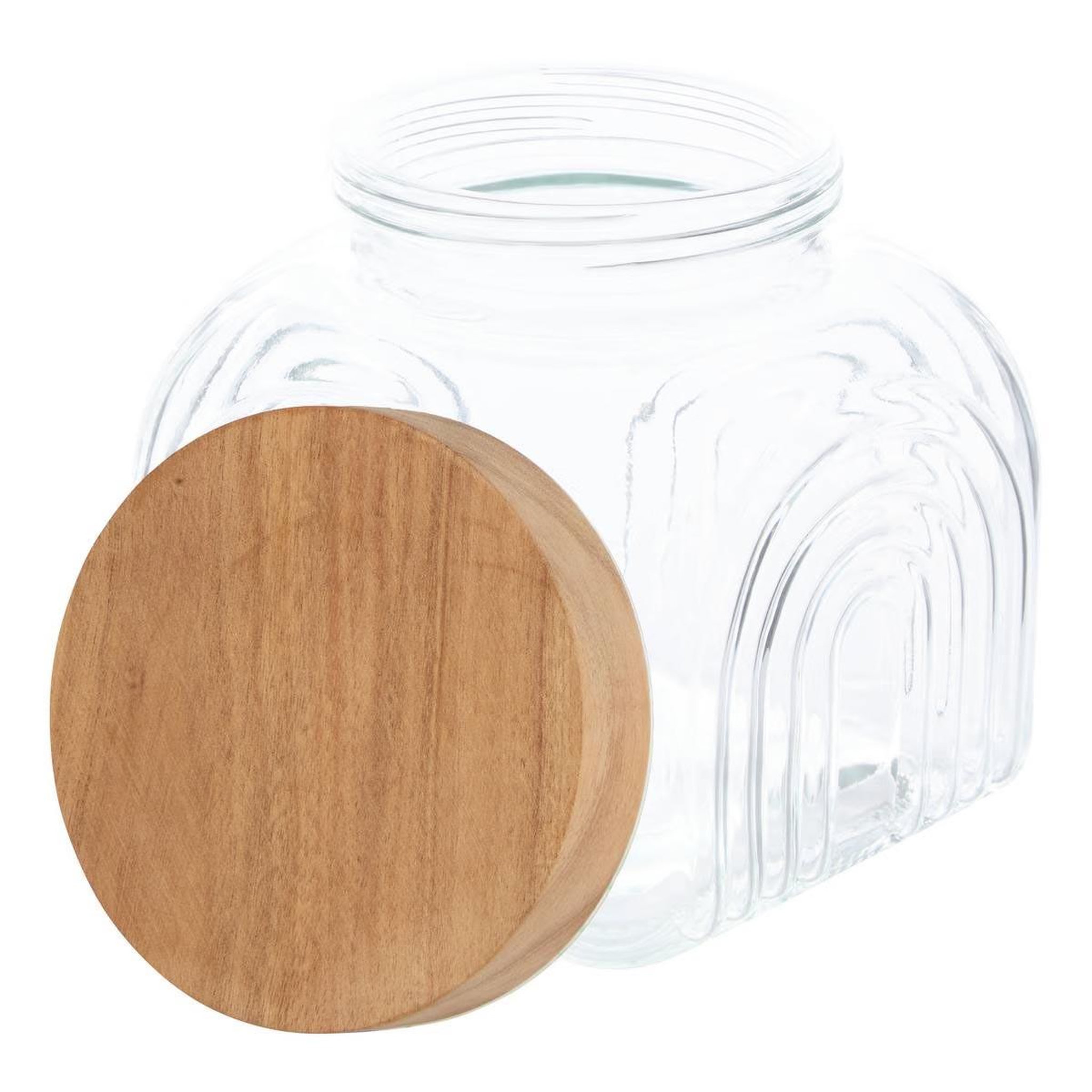 Voir la diapositive 2 : FIVE Bocal de conservation en verre  arche  2,4l transparent
