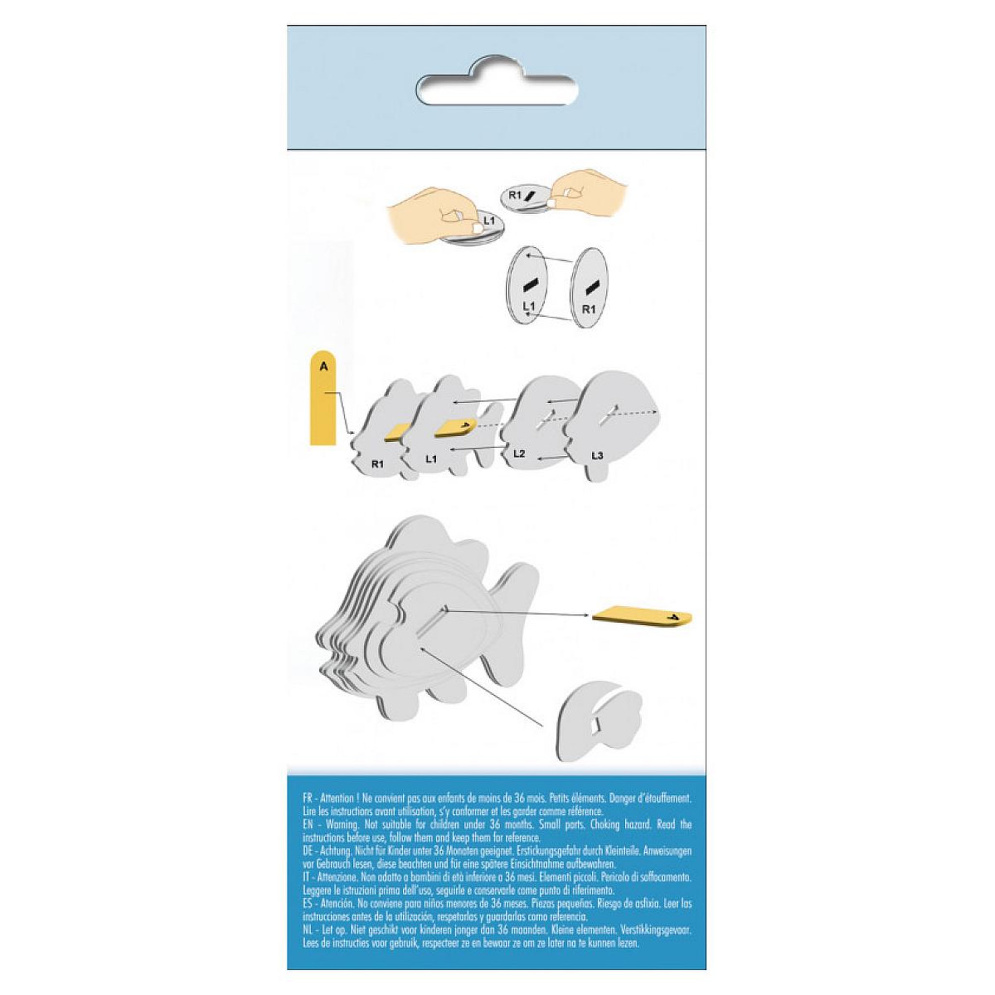 Voir la diapositive 2 : Graine créative Maquette adhesive en carton 3D - Poisson Clown