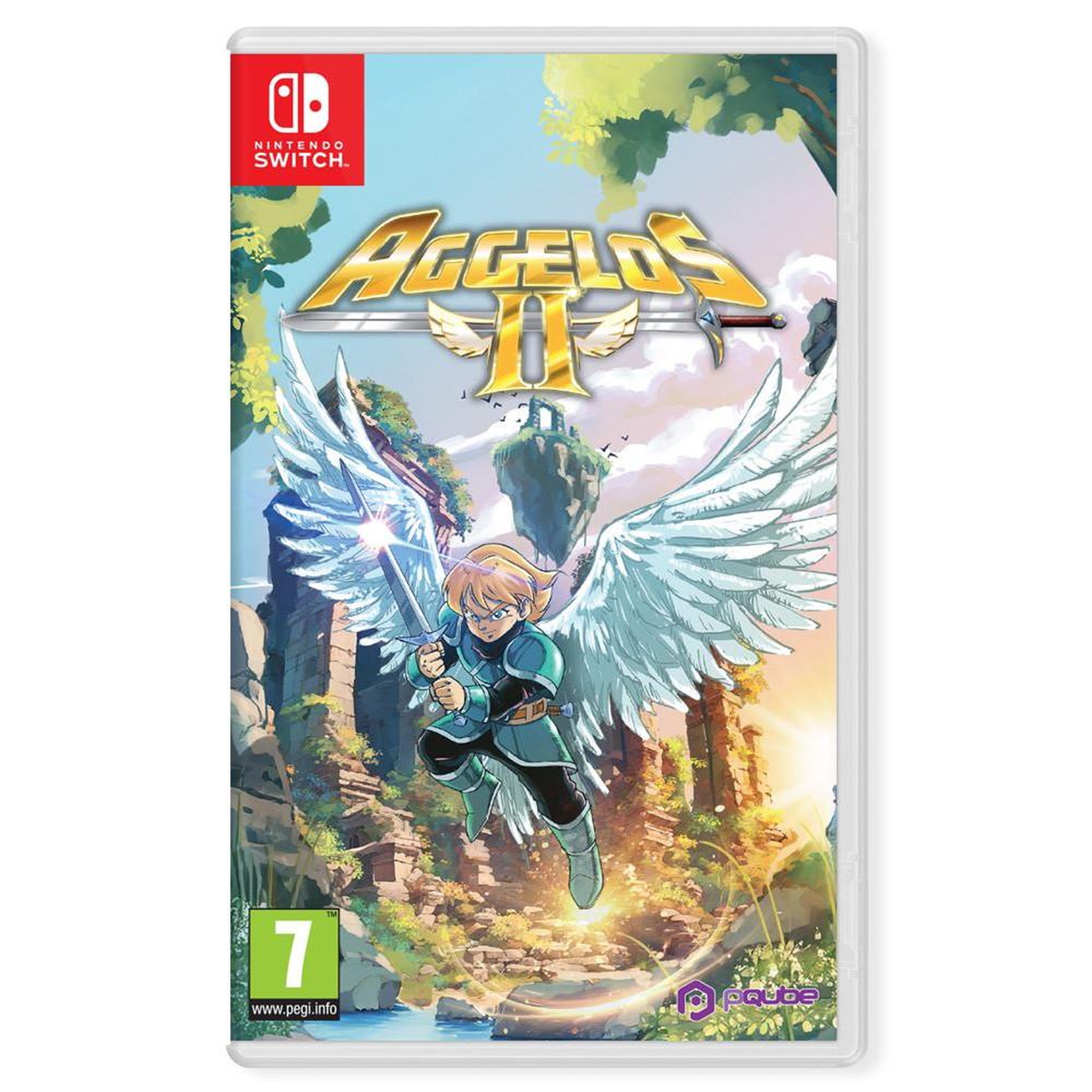 Just for games Cd aggelos 2 pour nintendo switch, plateforme d'action 2d, double forme ange/démon, 13 boss