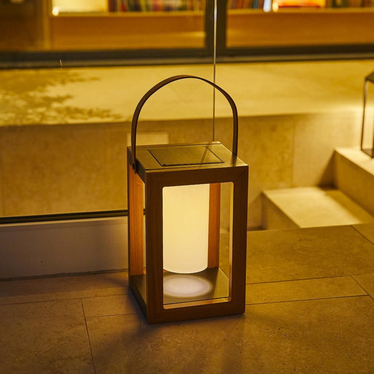 Lumisky Lanterne solaire SERAPHINA Bois Aluminium H32cm