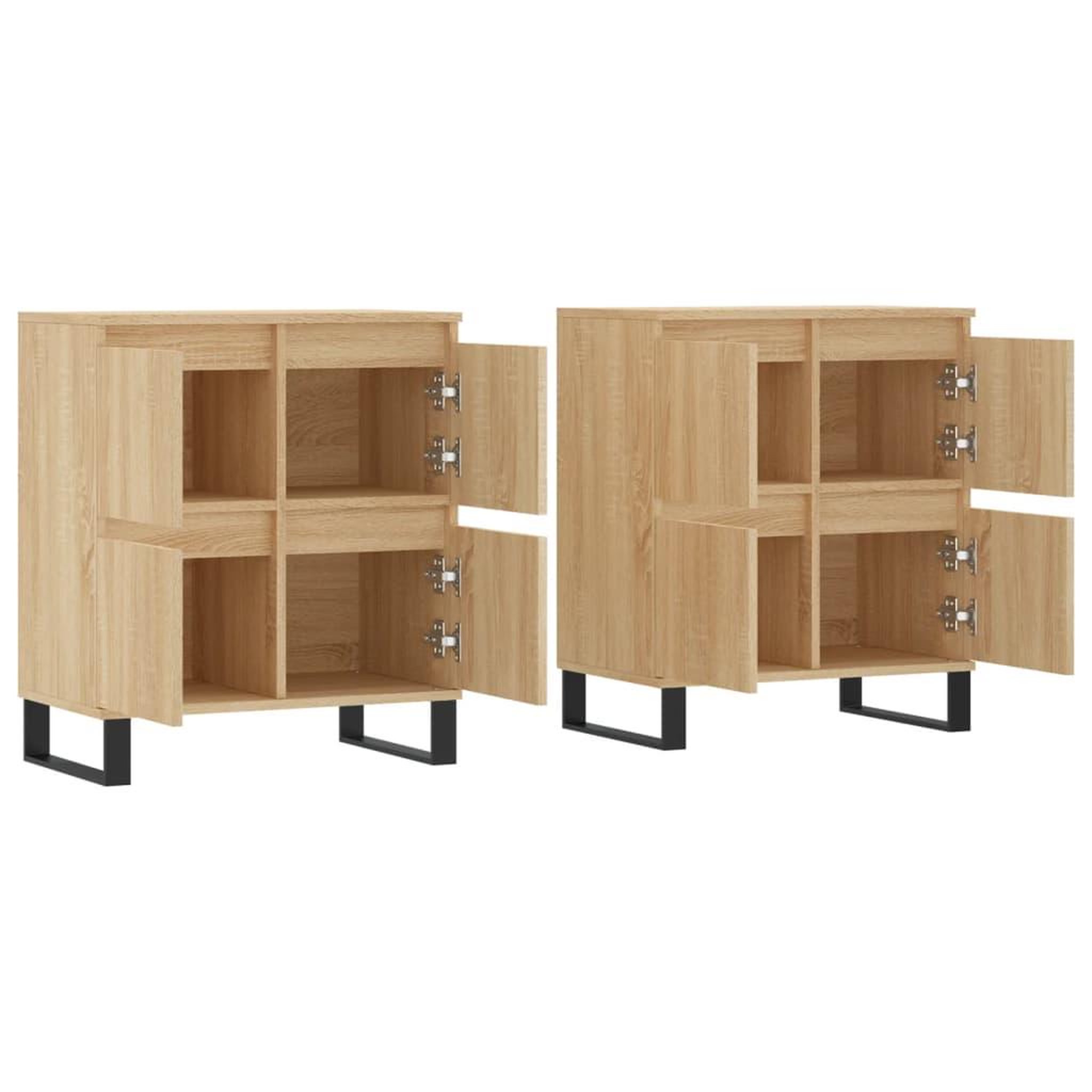 Voir la diapositive 4 : VIDAXL Buffets 2 pcs chene sonoma bois d'ingenierie