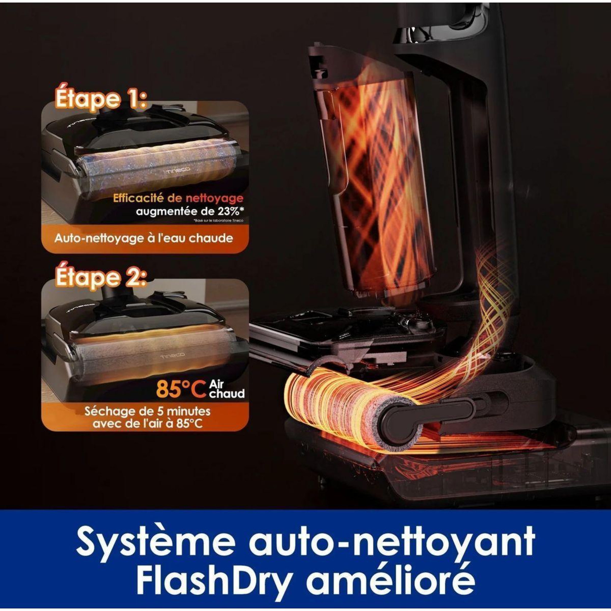Voir la diapositive 3 : TINECO Aspirateur laveur floor one s7 stretch