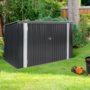 Voir la diapositive 4 : ID MARKET Abri de jardin en métal verrouillable multi-rangement pour stockage vélos, outils, poubelles