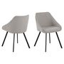 Voir la diapositive 5 : TOILINUX Lot de 2 fauteuils de table Maxine en tissu - Gris