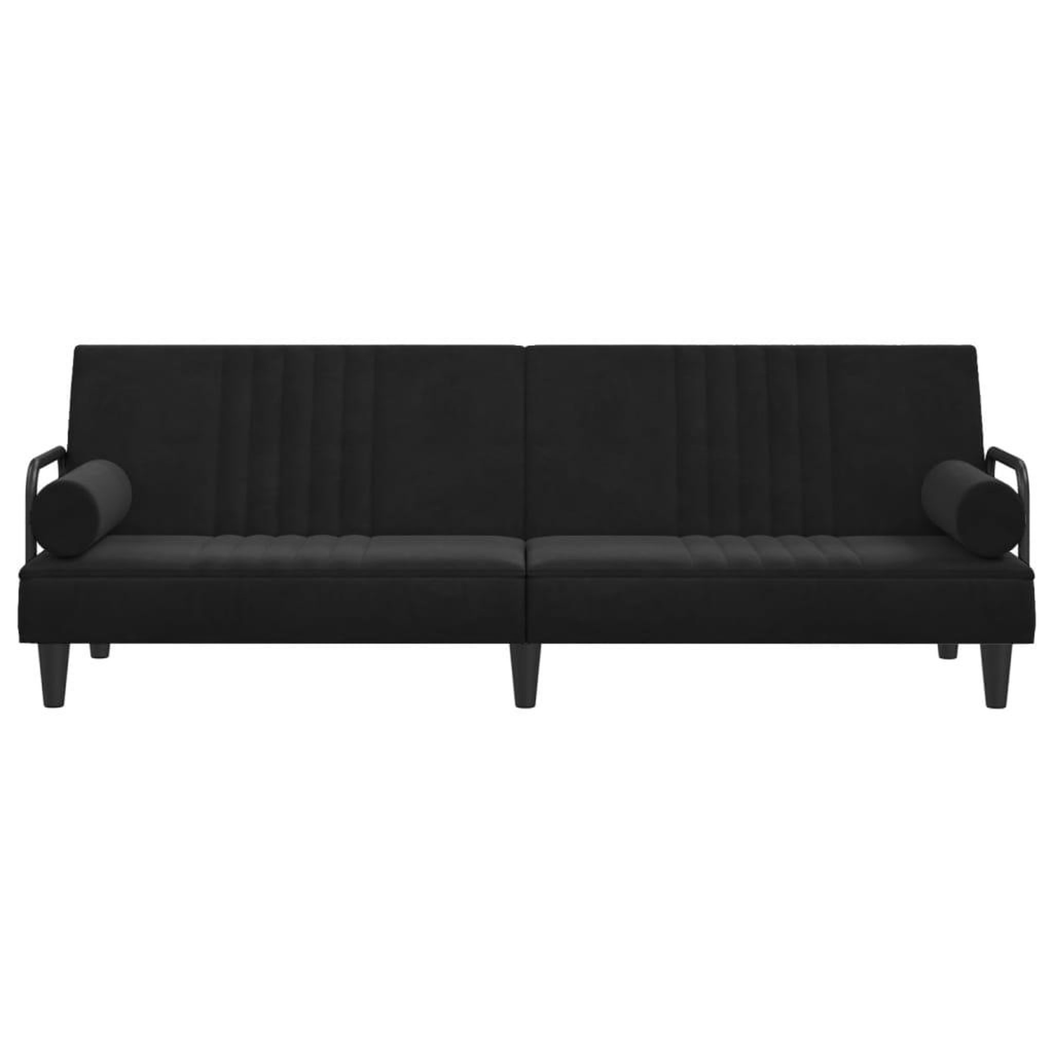Voir la diapositive 4 : VIDAXL Canape-lit avec accoudoirs noir velours