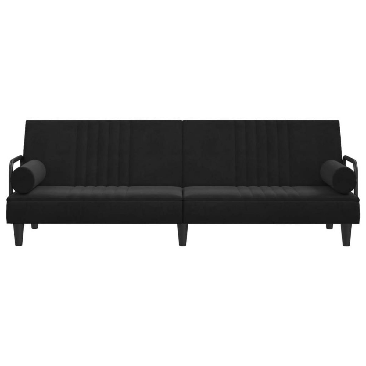 VIDAXL Canape-lit avec accoudoirs noir velours