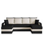 Voir la diapositive 1 : BEST MOBILIER Valos - canapé panoramique en u - 7 places - convertible avec coffre - en velours