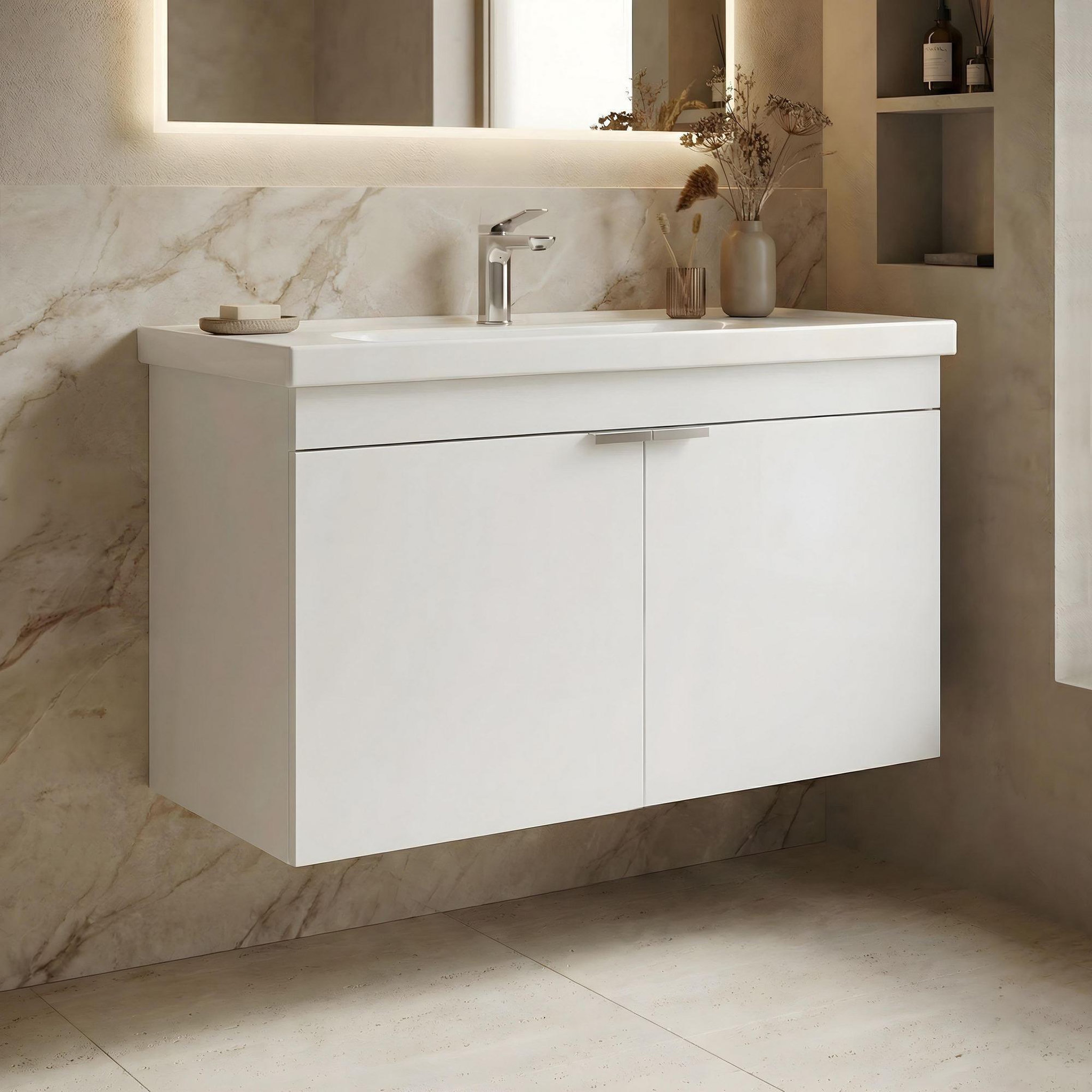 Voir la diapositive 2 : Habitat et Jardin Meuble Vasque  Desna 80  - 80 x 45 x 58 cm - Matte White