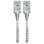 Voir la diapositive 1 : VIDAXL Piquets au sol 2 pcs Argente 9x9x56 cm Acier galvanise