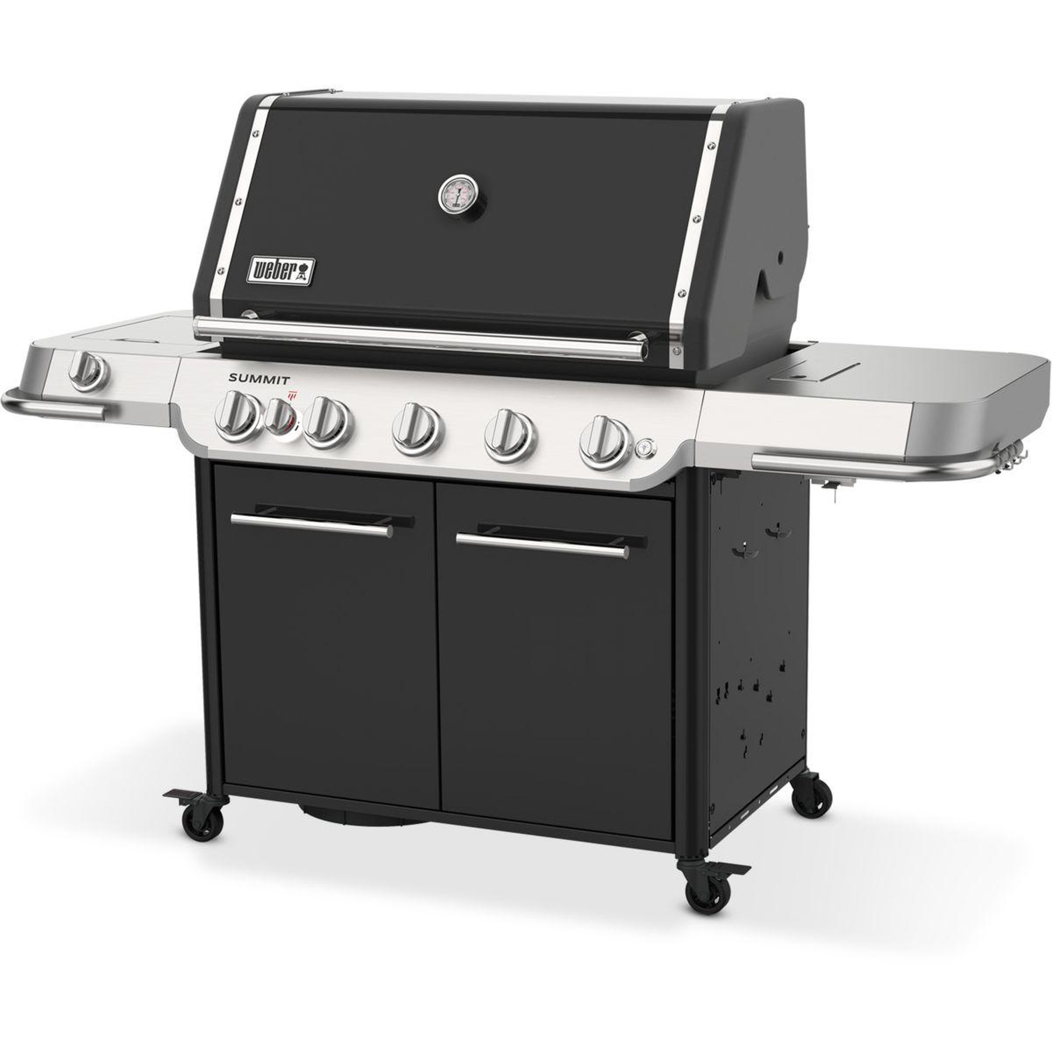 Voir la diapositive 4 : Weber Barbecue gaz summit fs38 e black 5 brûleurs sur chariot, 91x49 cm réchaud latéral