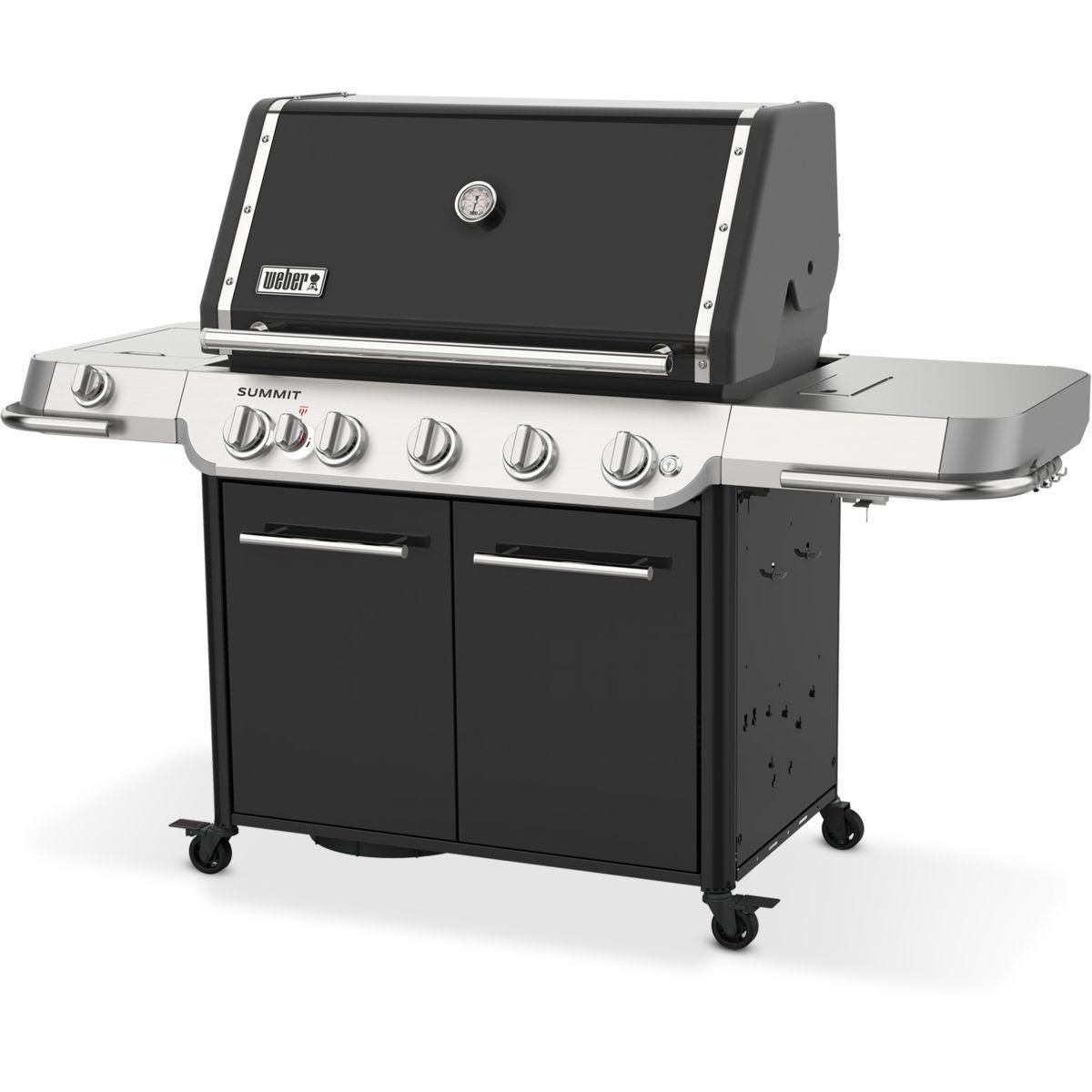 Weber Barbecue gaz Summit FS38 E black 5 brûleurs sur chariot, 91x49 cm réchaud latéral