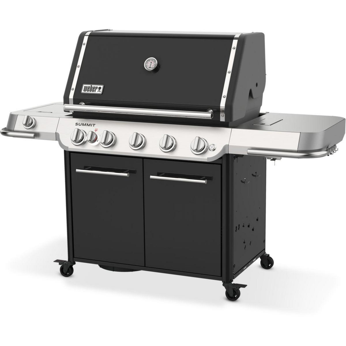 Weber Barbecue gaz Summit FS38 E black 5 brûleurs sur chariot, 91x49 cm réchaud latéral