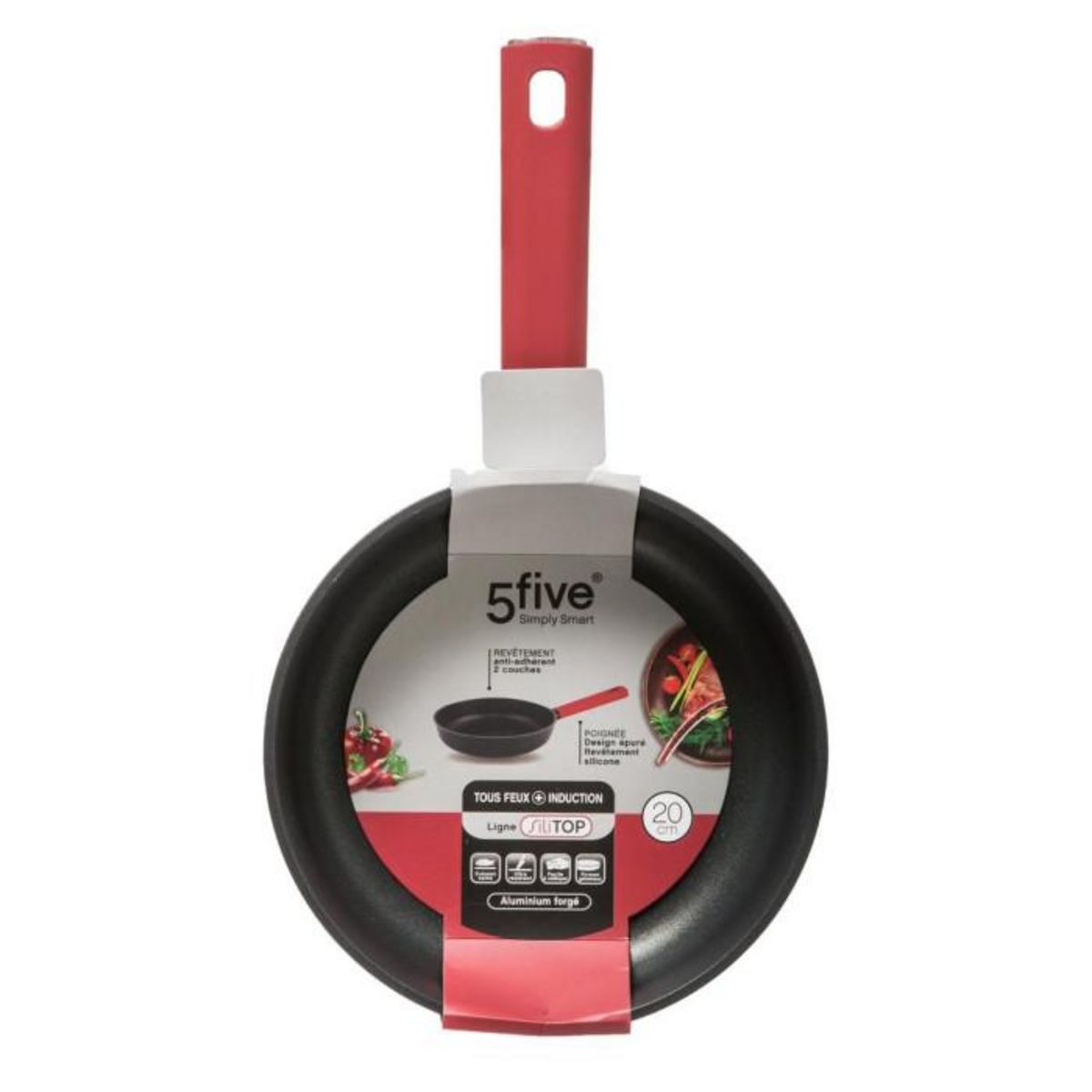 FIVE Poêle en Aluminium Forgé  Silitop  36cm Noir