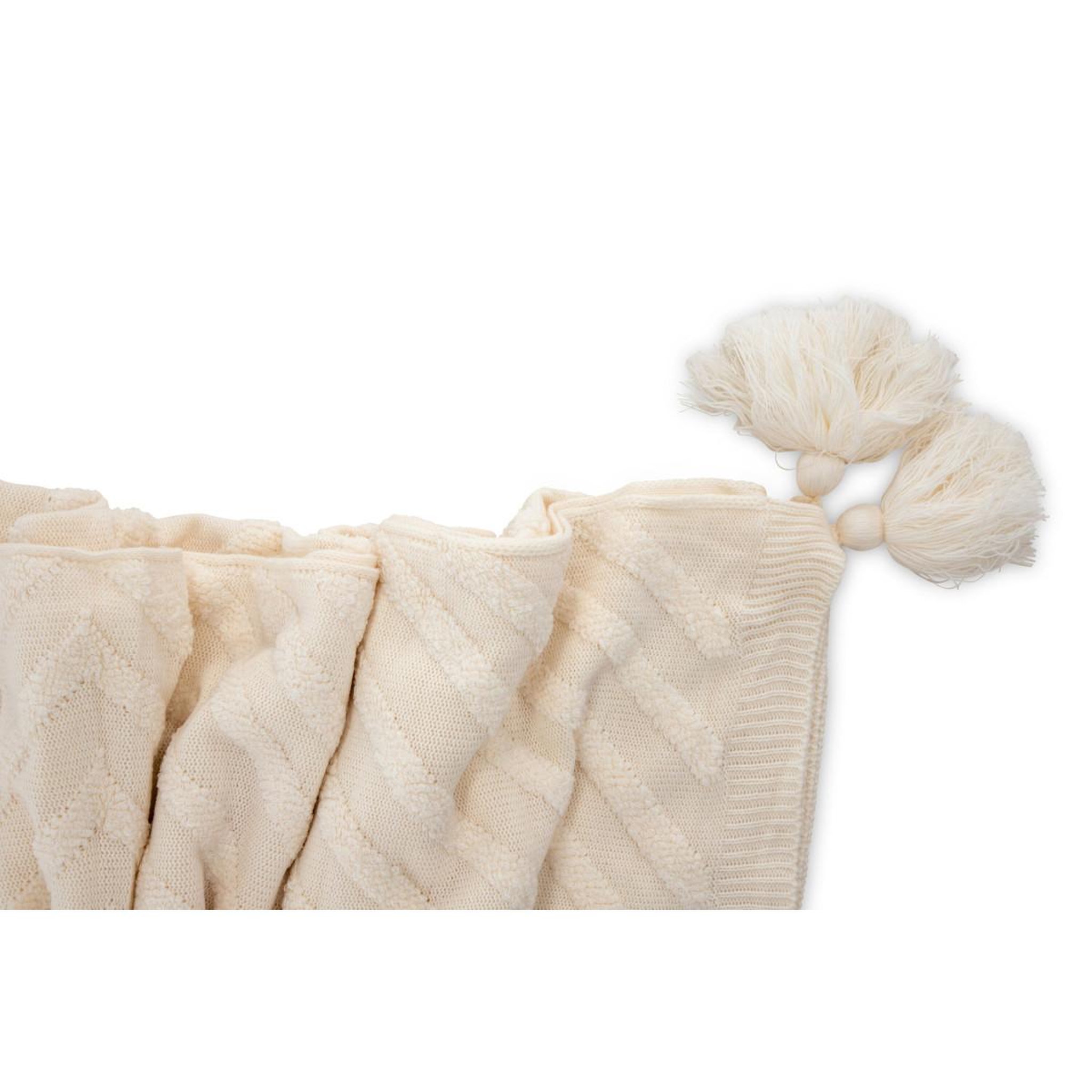 Voir la diapositive 5 : Paris Prix Plaid avec pompons  katlyn  130x170cm naturel