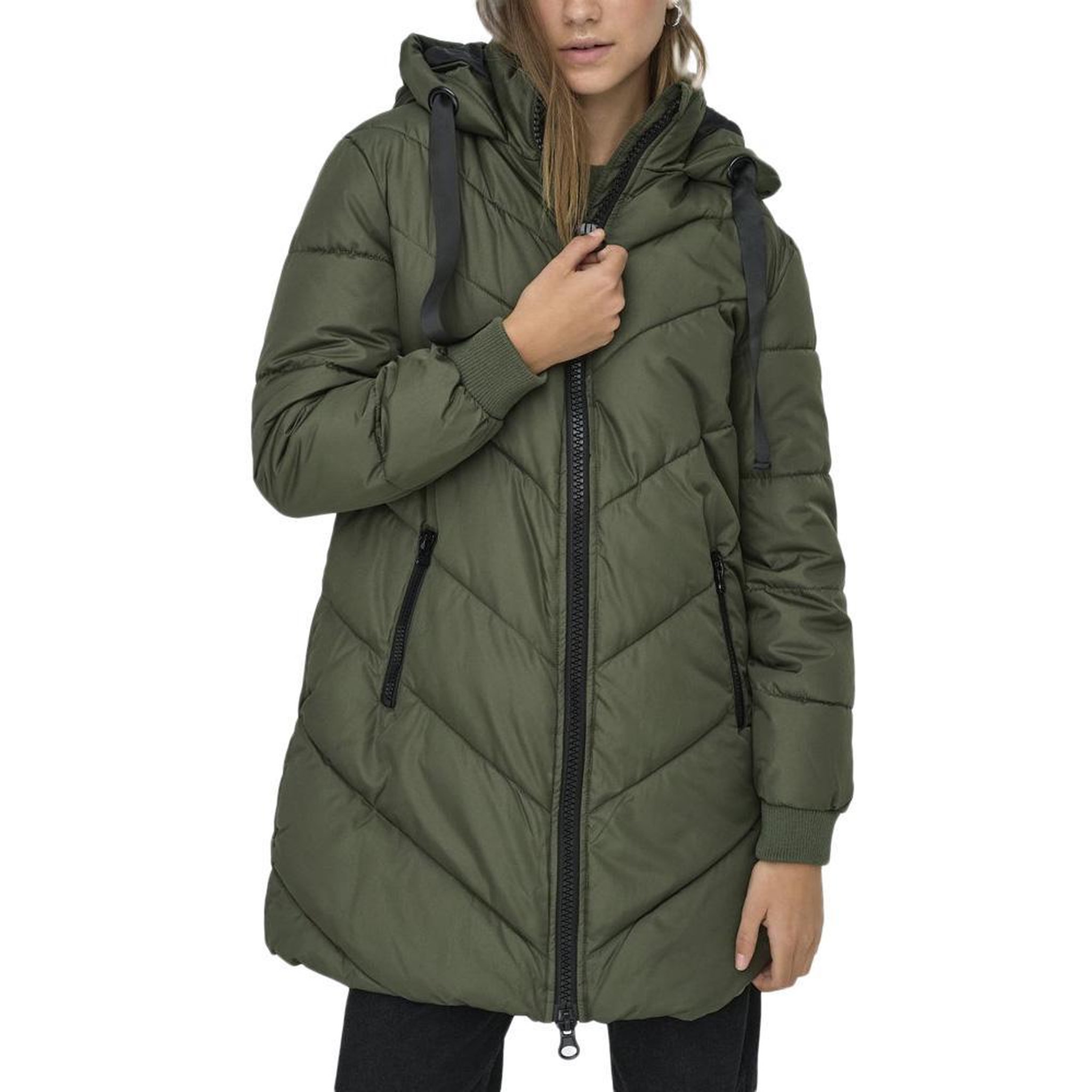JACQUELINE DE YONG Doudoune Longue e Femme JDY Padded. Coloris disponibles : Vert