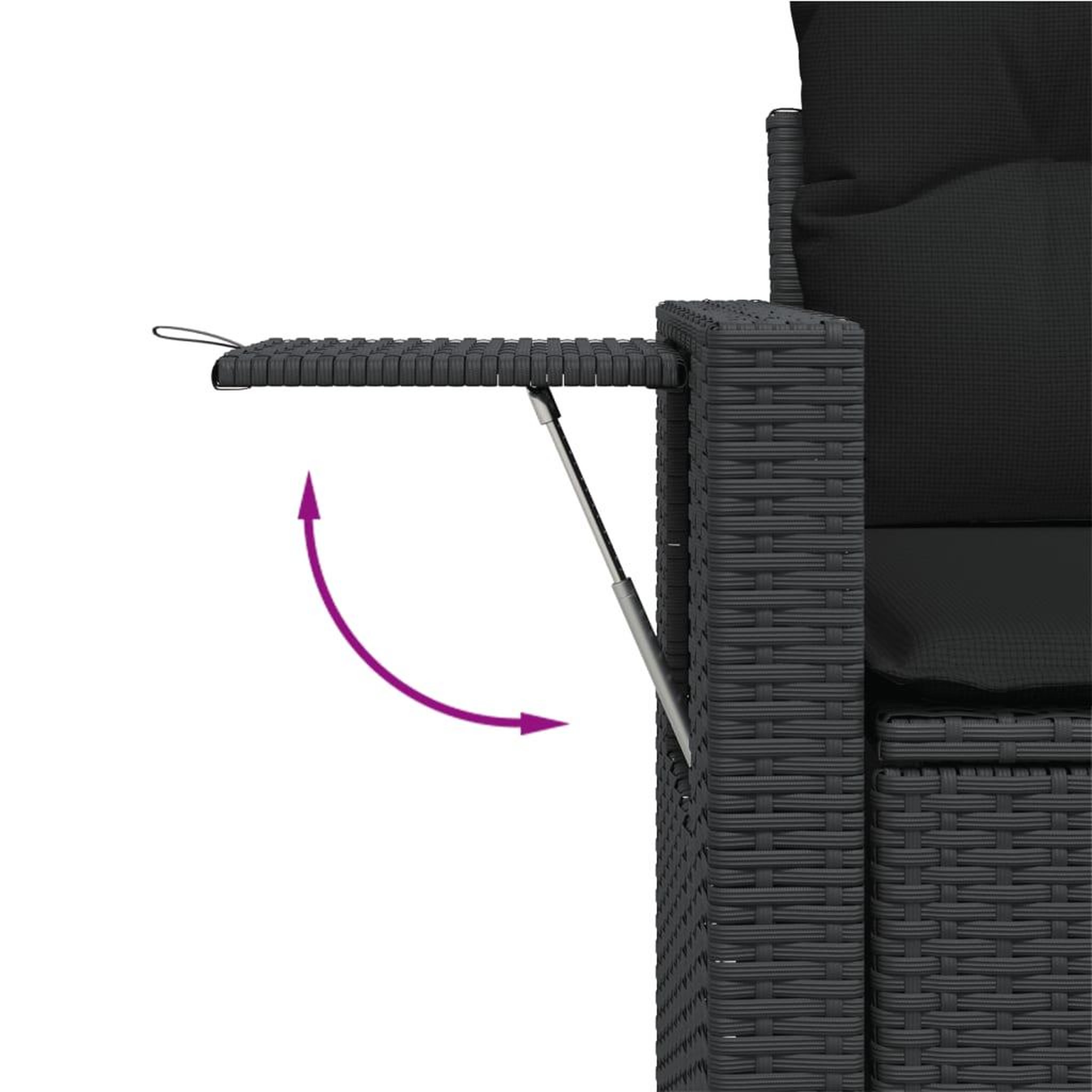 Voir la diapositive 3 : VIDAXL Salon de jardin 9 pcs avec coussins noir resine tressee