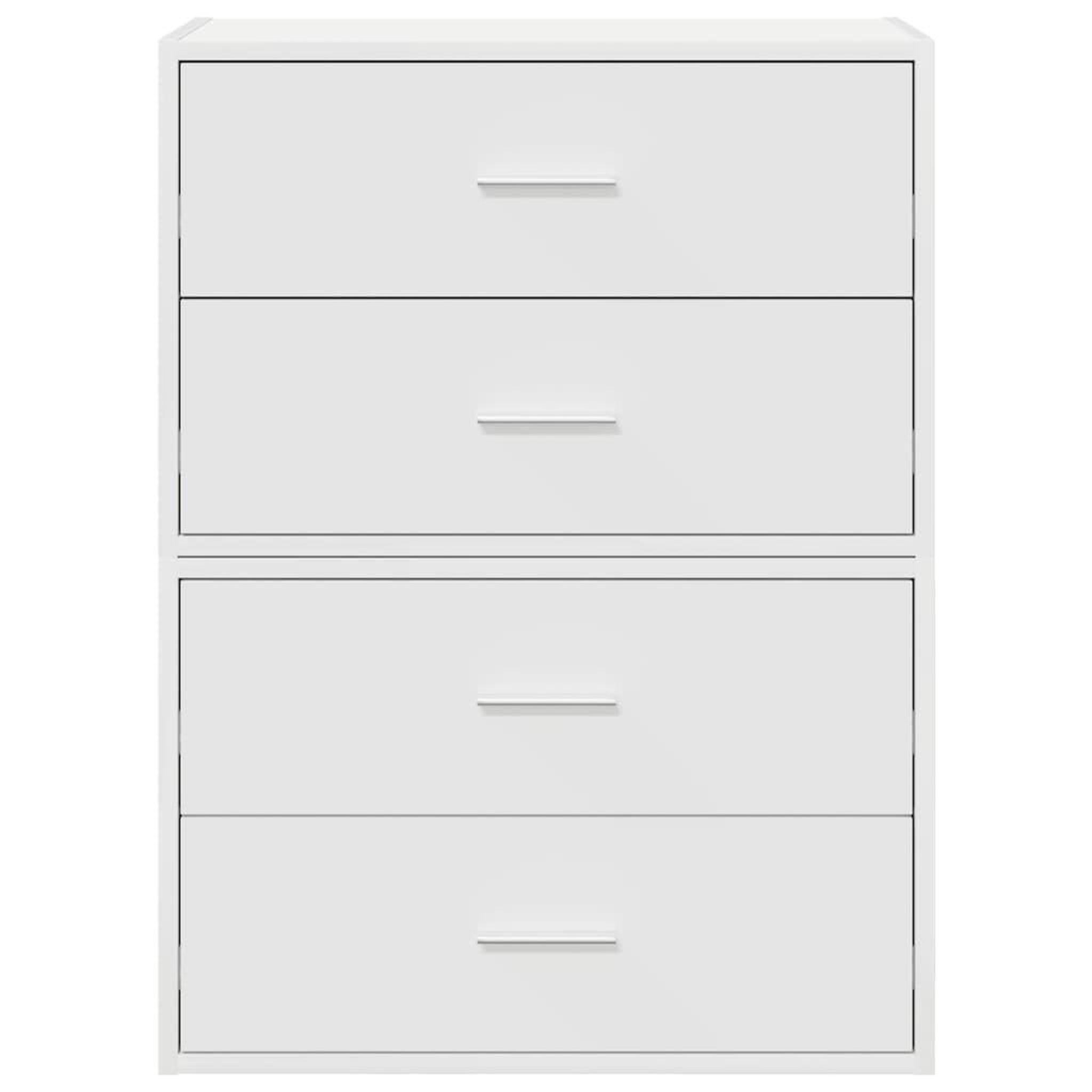 Voir la diapositive 4 : VIDAXL Armoires avec 2 tiroirs 2pcs blanc 60x31x40cm bois d'ingenierie