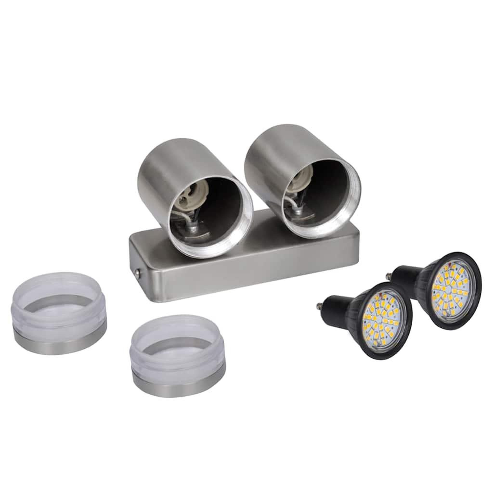 Voir la diapositive 3 : VIDAXL Applique LED acier inoxydable avec tete conique