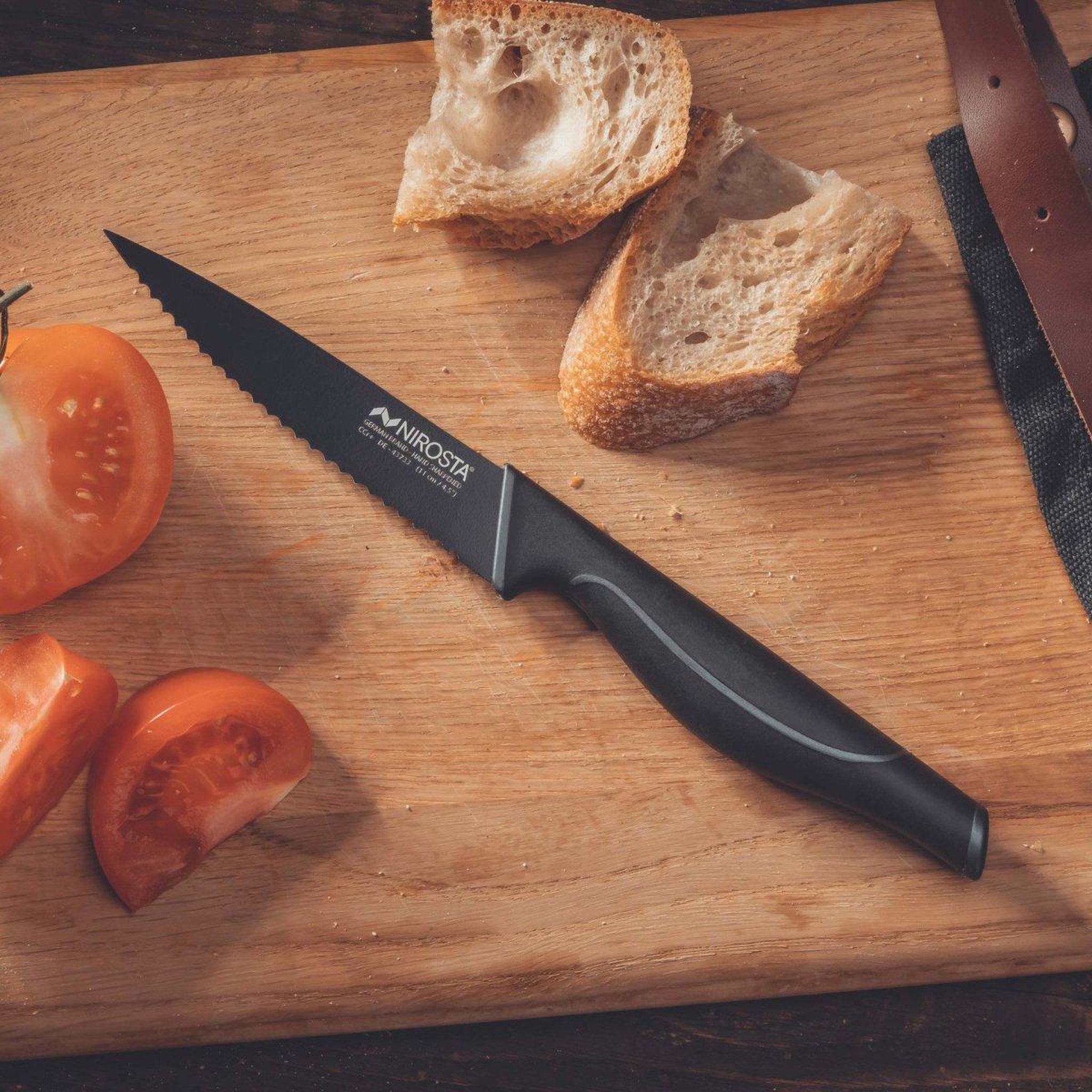 Voir la diapositive 2 : NIROSTA Couteau de cuisine cranté Nirosta Black Edition
