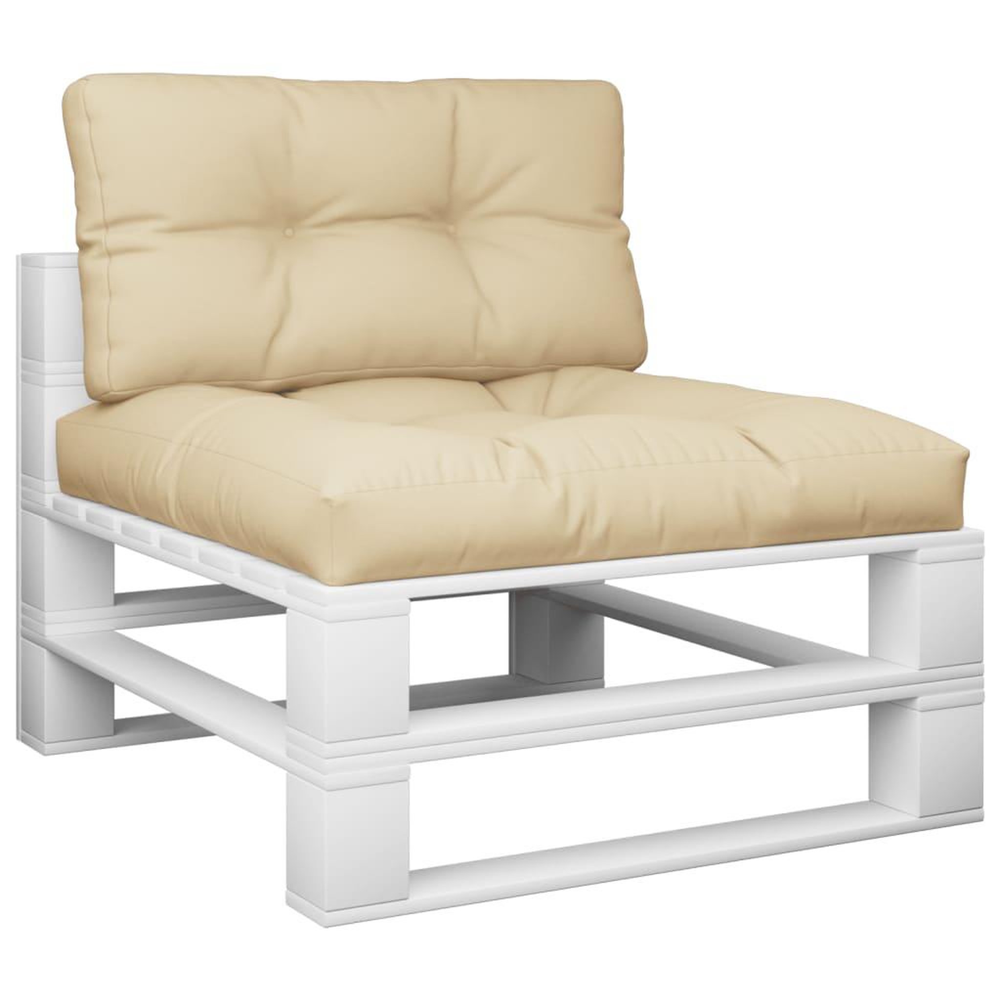 Voir la diapositive 3 : VIDAXL Coussins de palette lot de 2 beige tissu