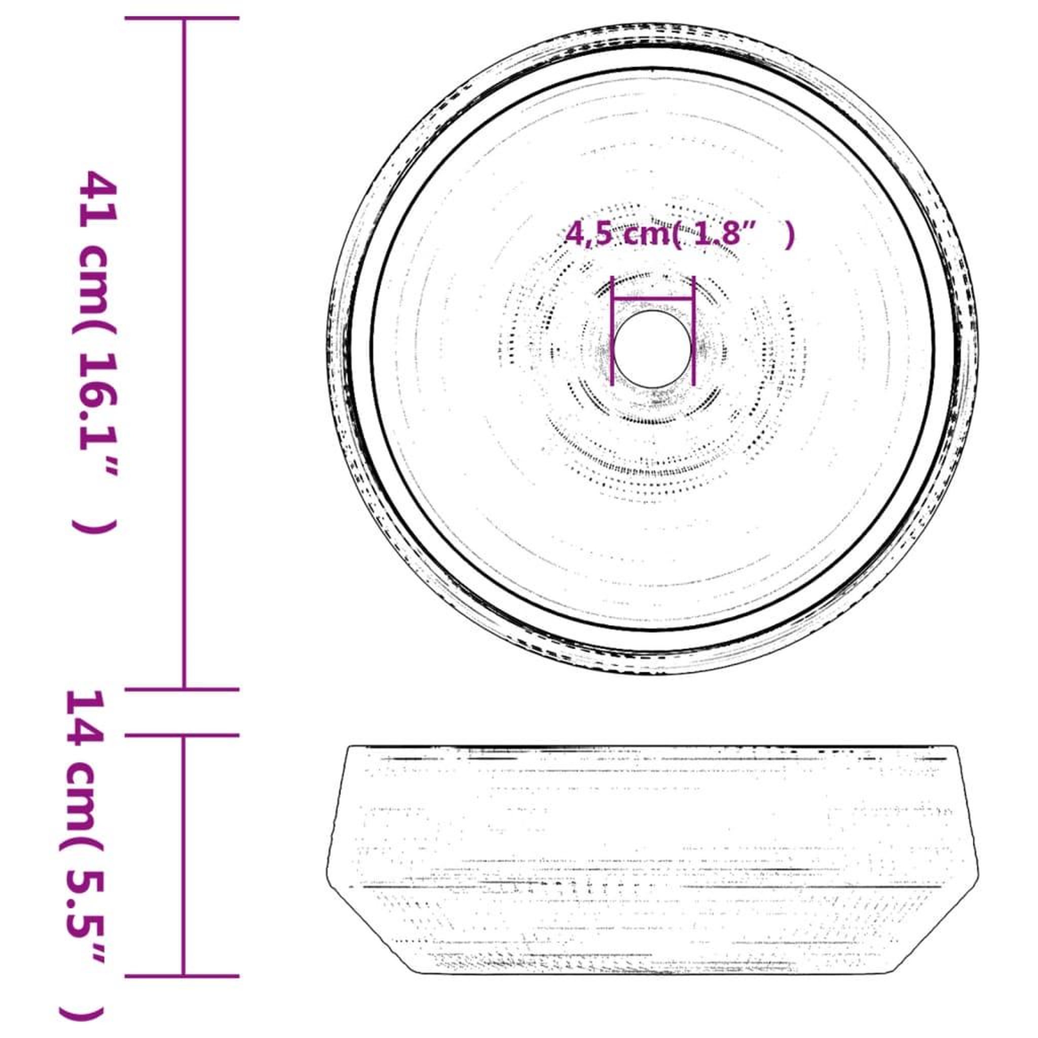 Voir la diapositive 6 : VIDAXL Vasque a poser gris rond Φ41x14 cm ceramique