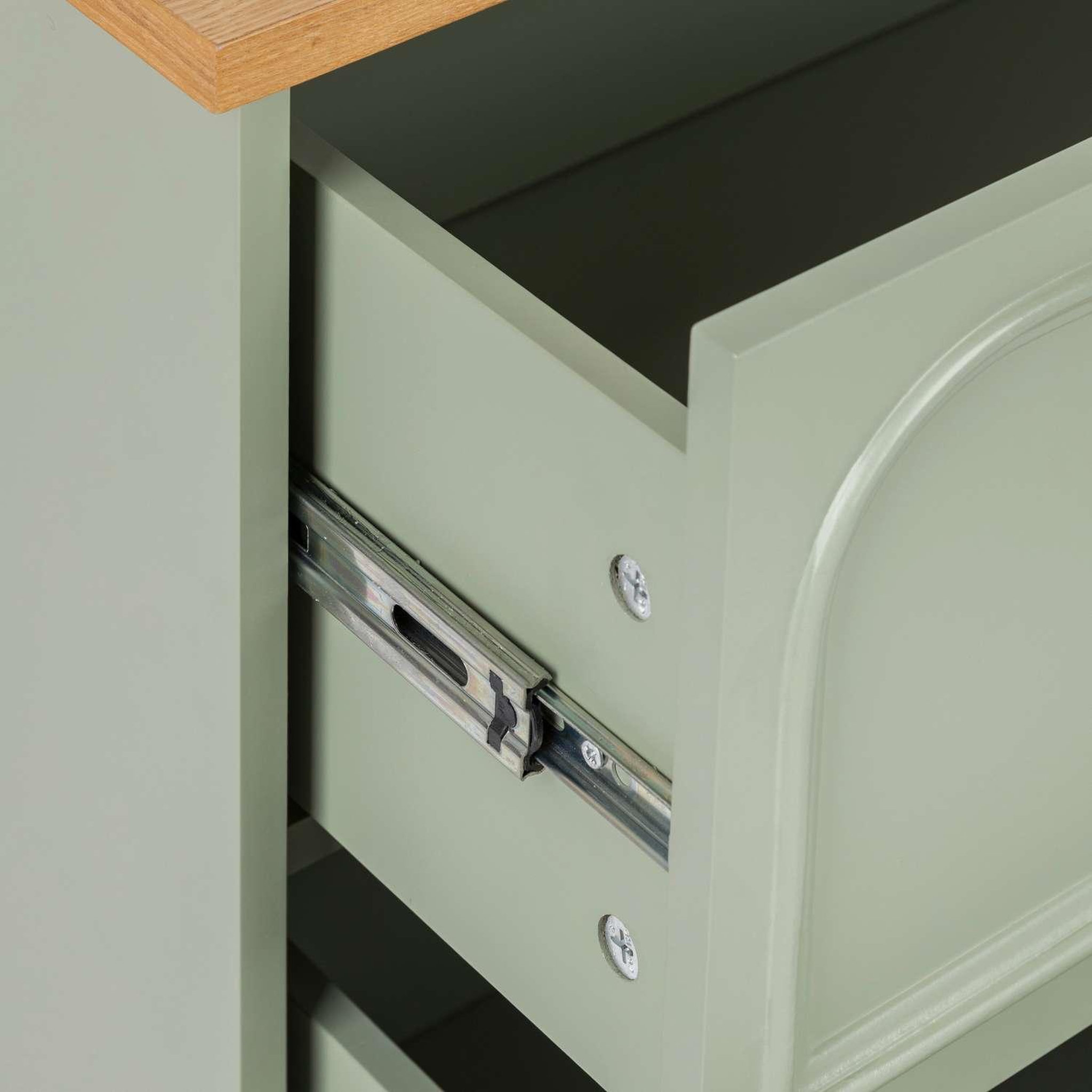 Voir la diapositive 5 : ATMOSPHERA Commode 3 tiroirs en bois mohea - vert céladon