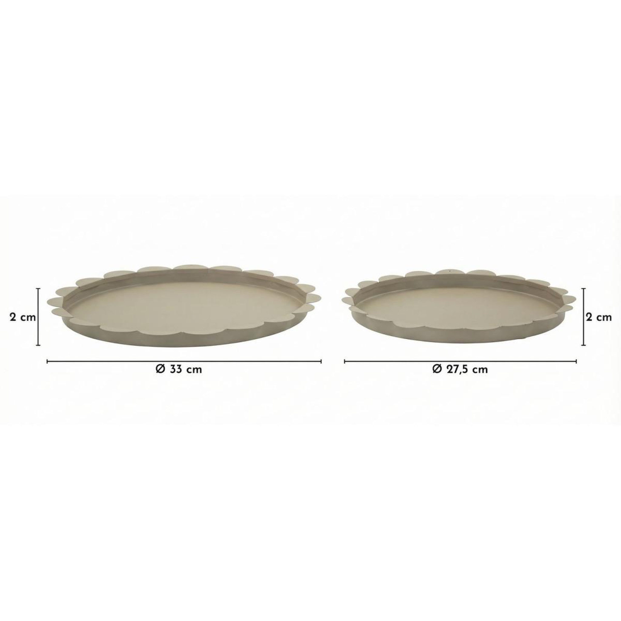 Voir la diapositive 6 : Paris Prix Lot de 2 plateaux déco  saturn  33cm taupe