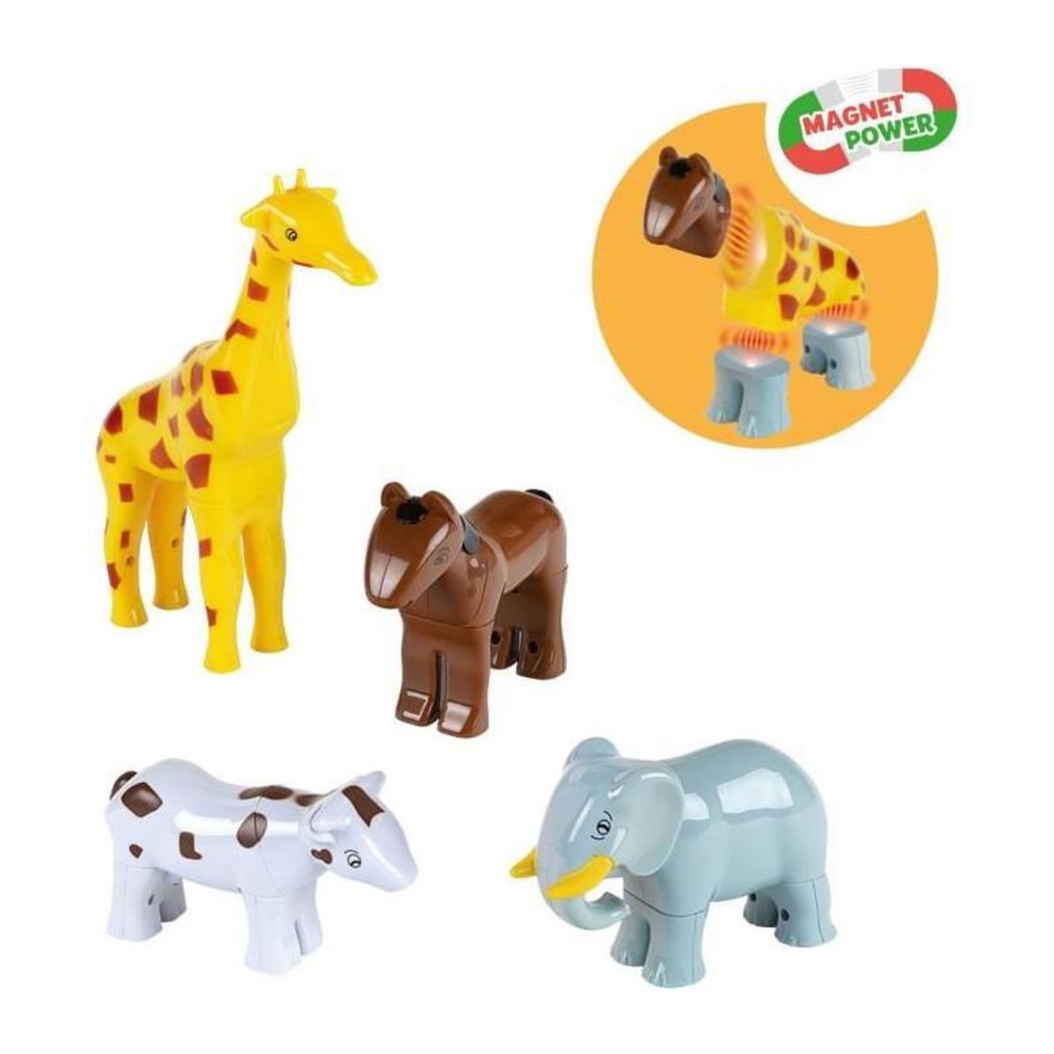 Voir la diapositive 2 : Klein Animaux magnétiques puzzle 16 pièces – Funny Puzzle 4 animaux – Dès 12 mois – Klein