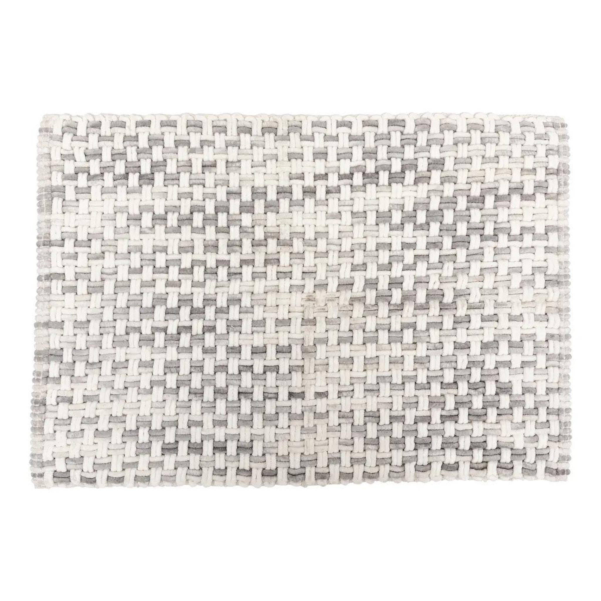 FIVE Tapis de bain tressé en coton  dégradé  50x75cm gris