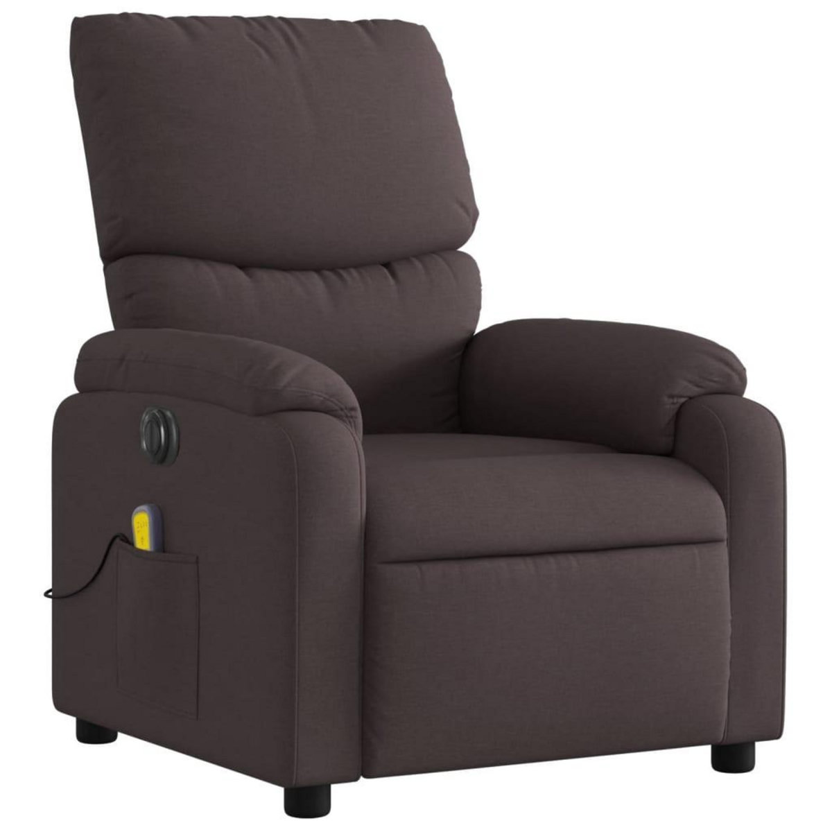 VIDAXL Fauteuil de massage inclinable electrique Marron fonce Tissu