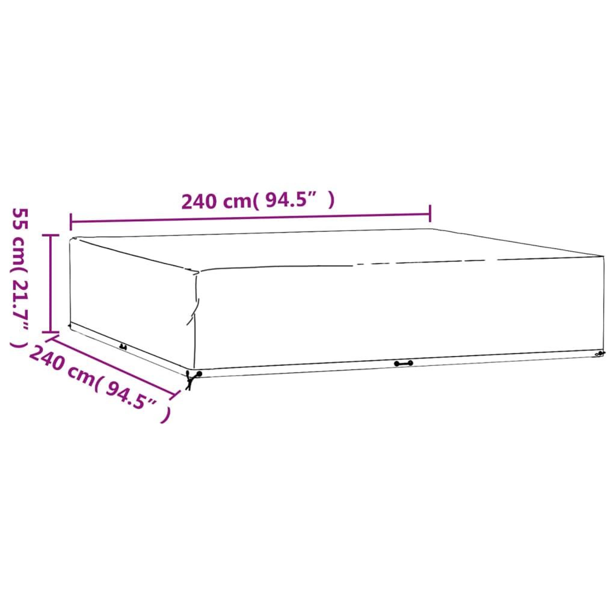 Voir la diapositive 6 : VIDAXL Housses de salon de jardin 2 pcs 16 œillets 240x240x55 cm carre