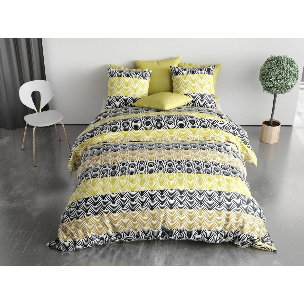 Les Ateliers du Linge Parure housse de couette 100% microfibre 60 gsm, hiko