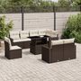 Voir la diapositive 1 : VIDAXL Salon de jardin avec coussins 9 pcs marron resine tressee