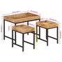 Voir la diapositive 6 : VIDAXL Tables basses gigognes 3pcs bois de manguier massif brut et fer