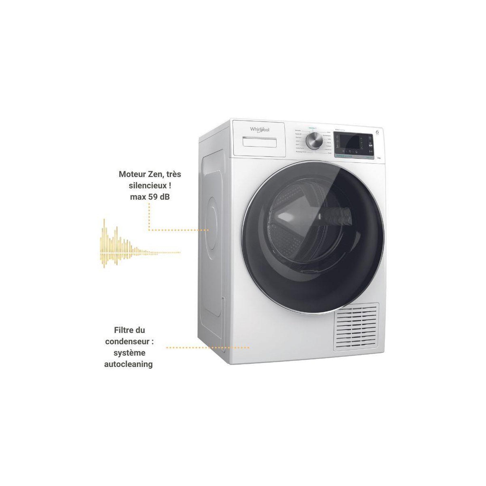 Voir la diapositive 3 : Whirlpool Sèche linge pompe à chaleur W7D93WRFR