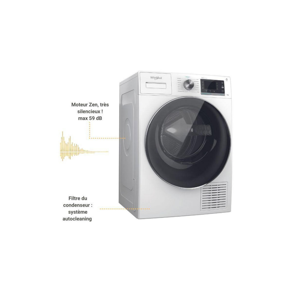Whirlpool Sèche linge pompe à chaleur W7D93WRFR