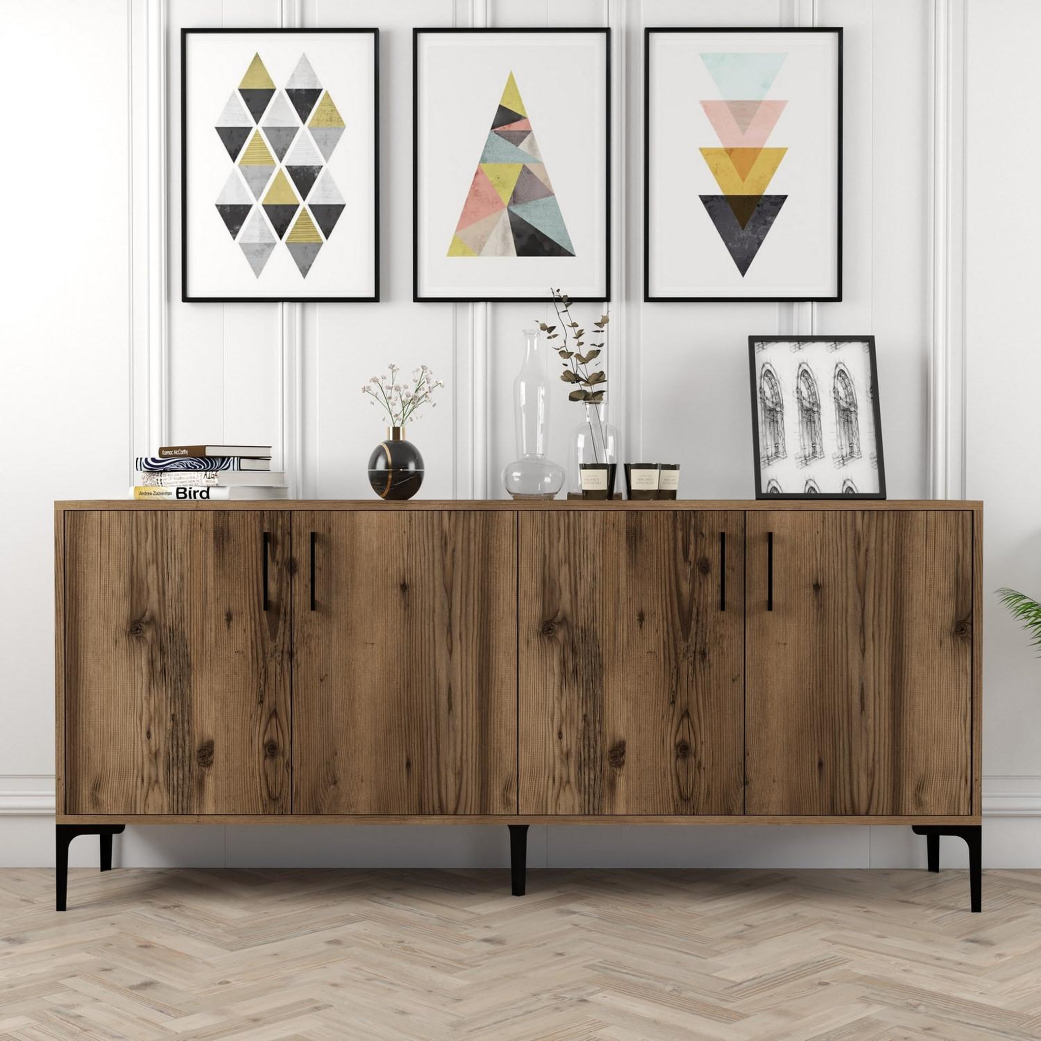 Voir la diapositive 2 : Habitat et Jardin Buffet en bois  kiev  - 180 x 35 x 78 cm - noyer