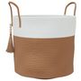 Voir la diapositive 2 : VIDAXL Panier de rangement marron et blanc Ø40x35 cm coton