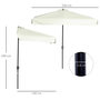 Voir la diapositive 3 : OUTSUNNY Demi parasol - parasol de balcon 5 entretoises métal dim. 2,3L x 1,3l x 2,49H m polyester haute densité crème