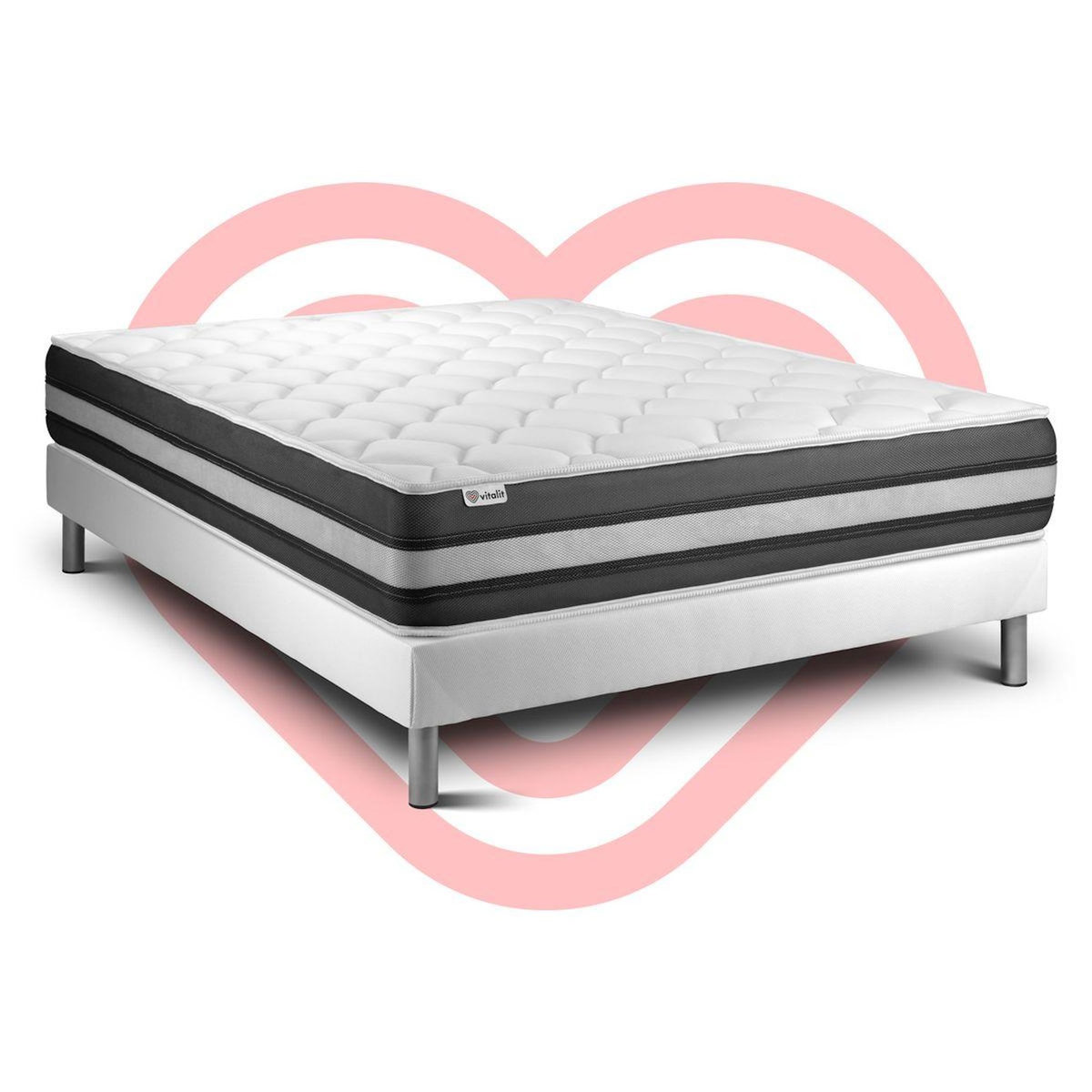 VITALIT Ensemble VITALSPRING ZEN 180 x 200 cm sommier Kit blanc