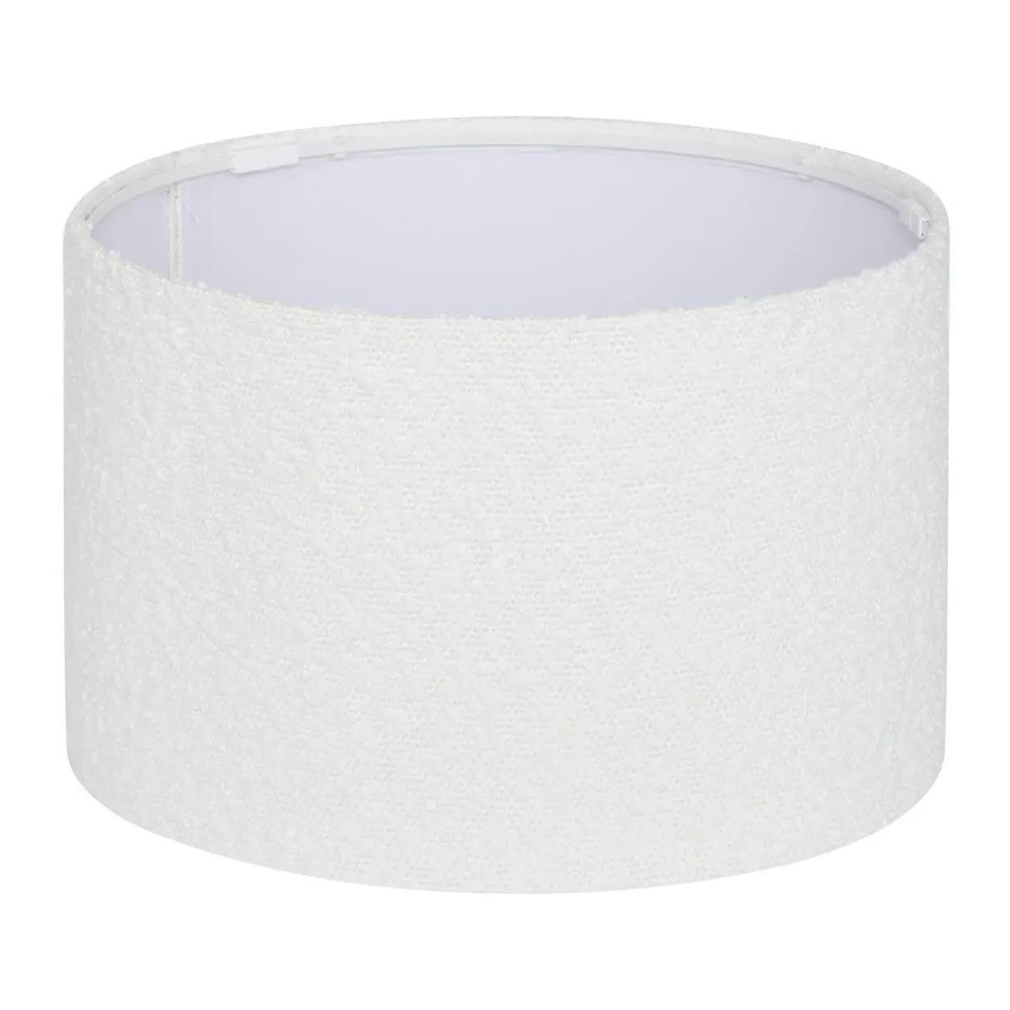 ATMOSPHERA Abat-jour en tissu bouclette  beline  30cm blanc