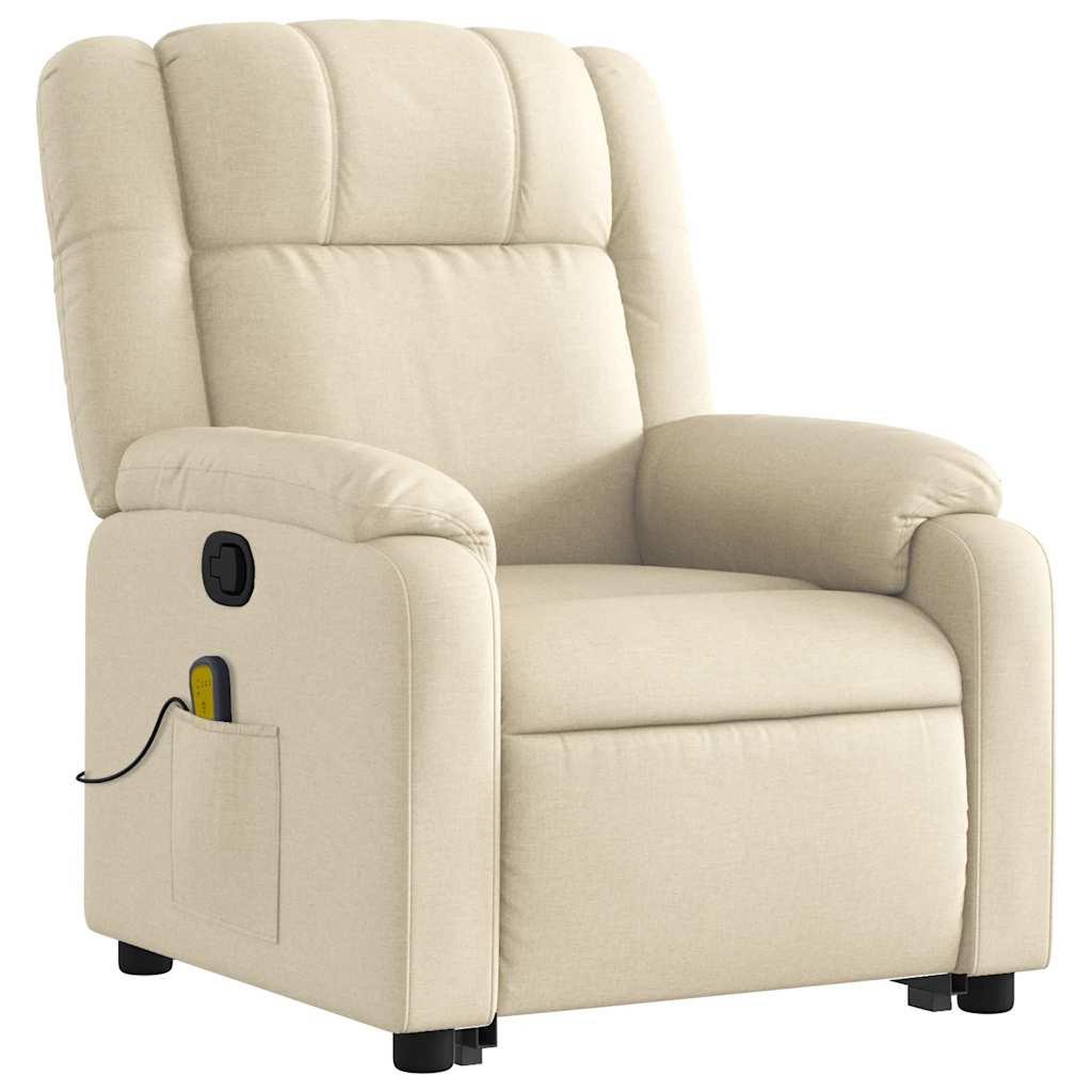 Voir la diapositive 4 : VIDAXL Fauteuil inclinable de massage Creme Tissu