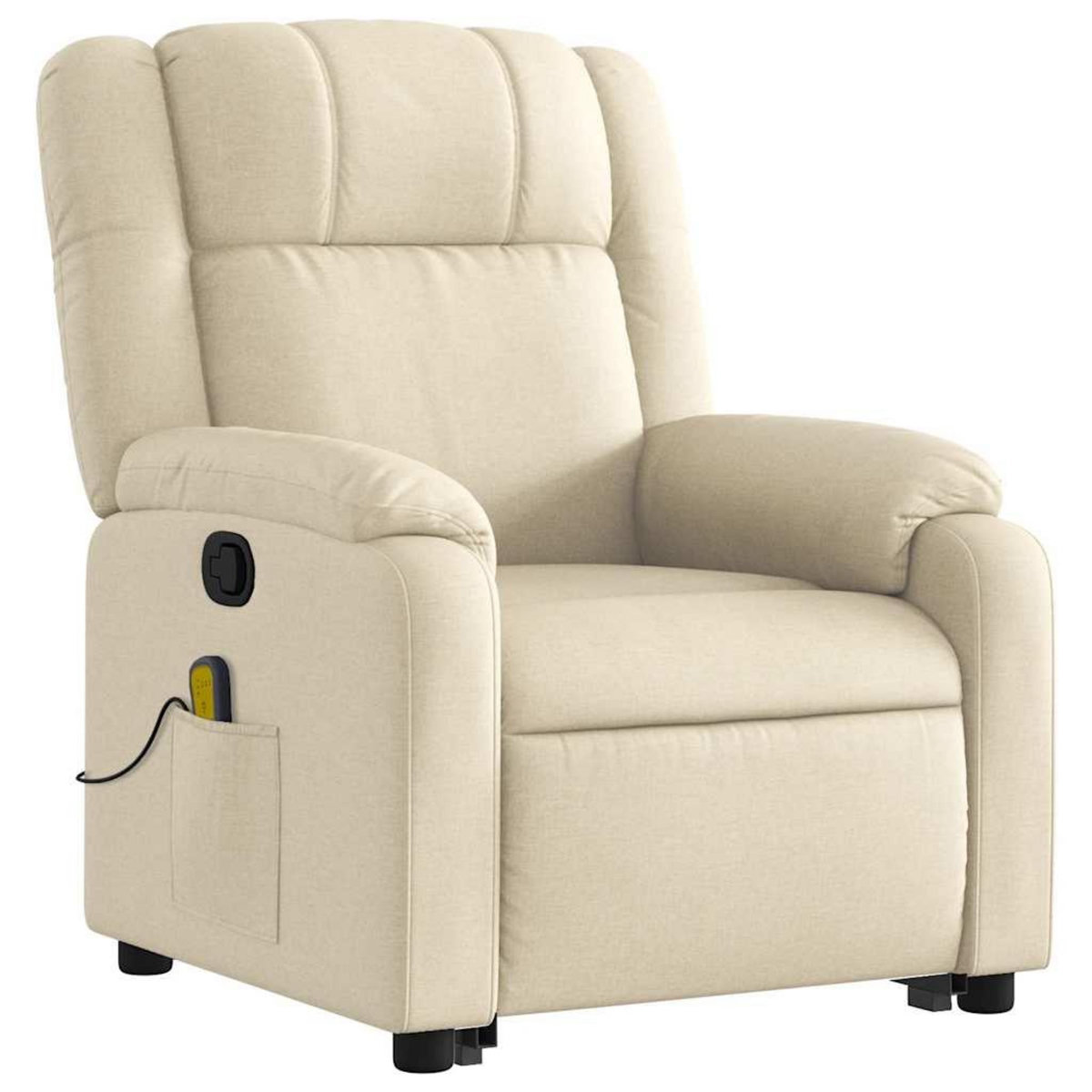 VIDAXL Fauteuil inclinable de massage Creme Tissu