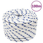 VIDAXL Corde de bateau Blanc 12 mm 100 m Polypropylene